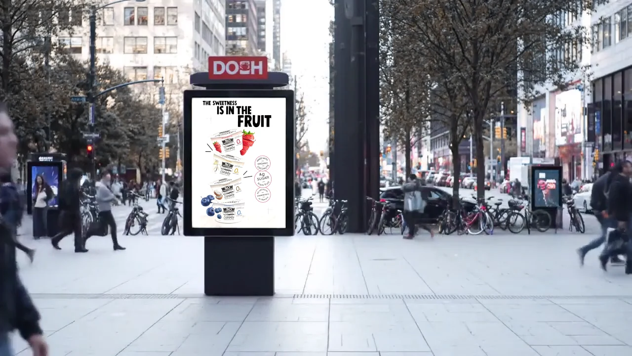 So Delicious creative in a street kiosk placement visualization.